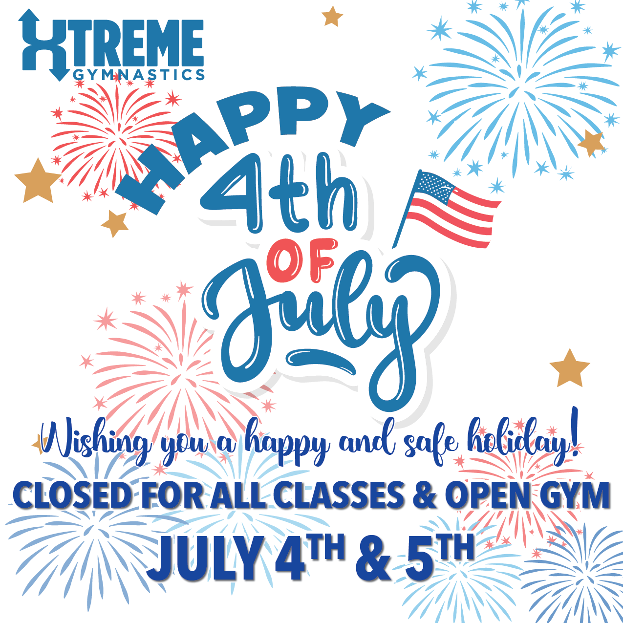 Closed for classes July 4-5